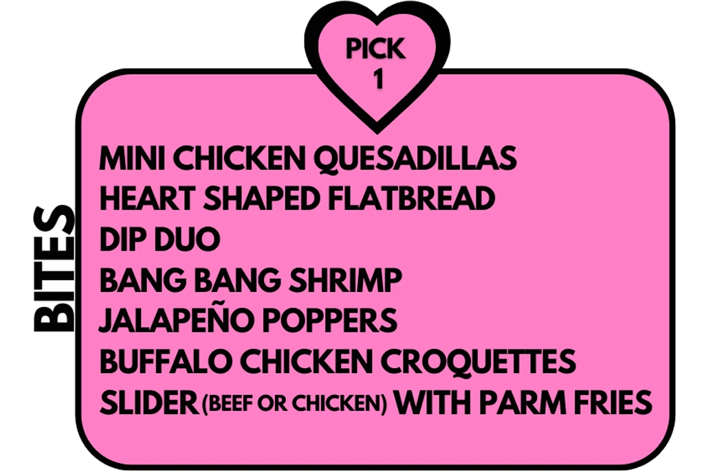 Love Stinks Bites Menu