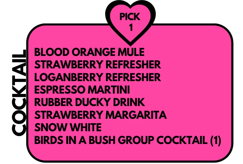 Love Stinks Cocktail Menu