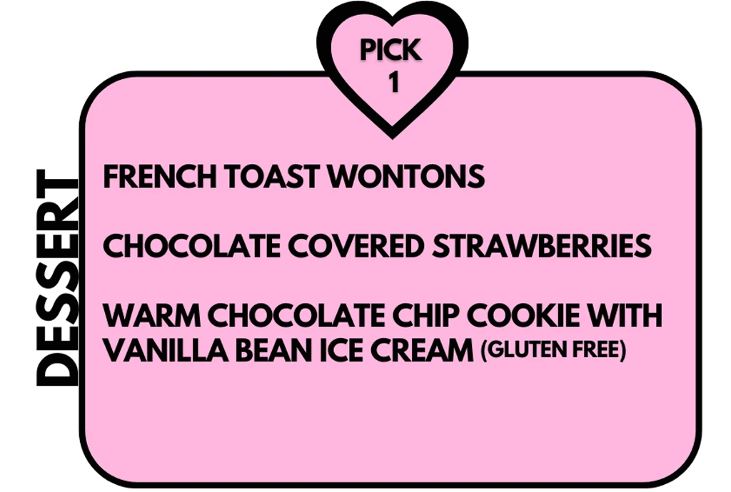 Love Stinks Dessert Menu