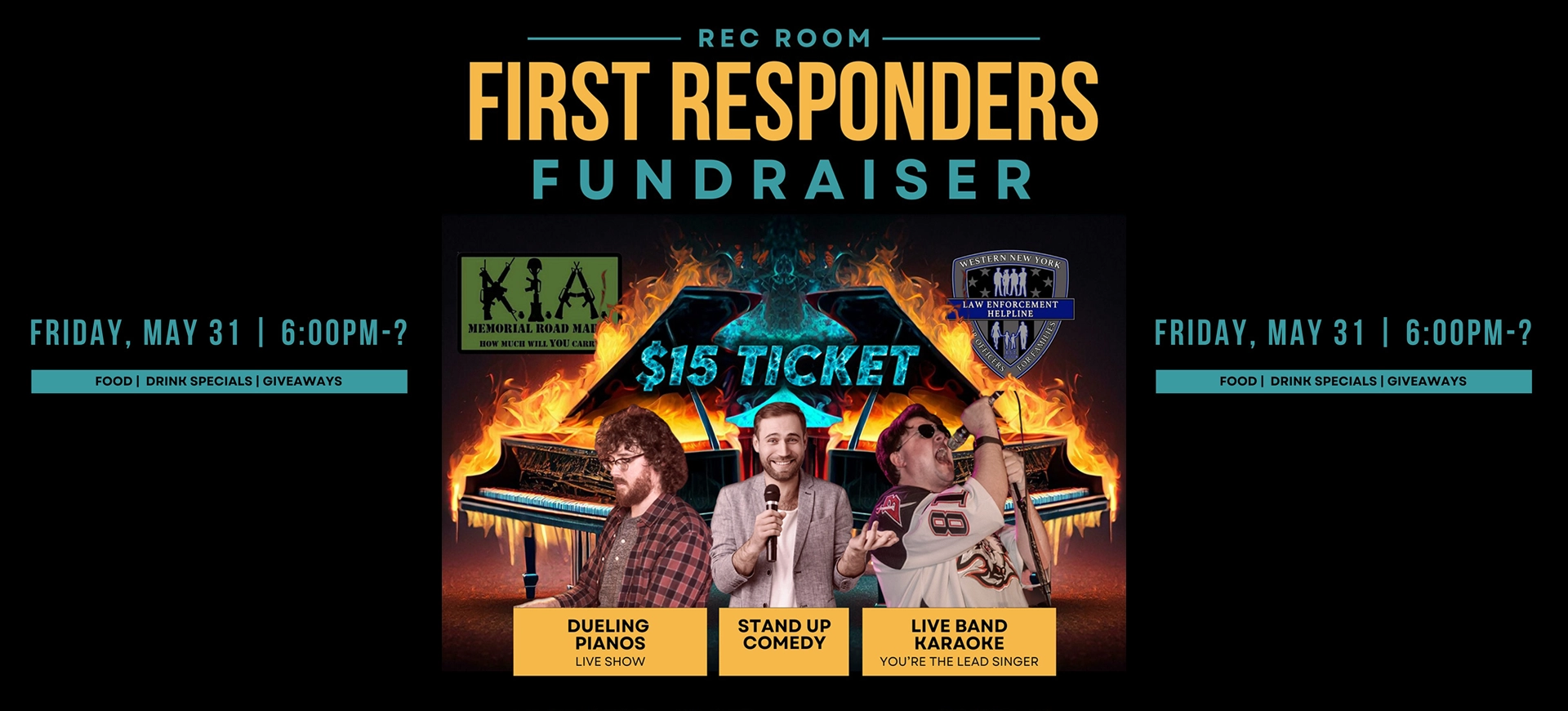 First Responders Fundraiser Rec Room Buffalo, NY